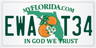 FL license plate EWAT34