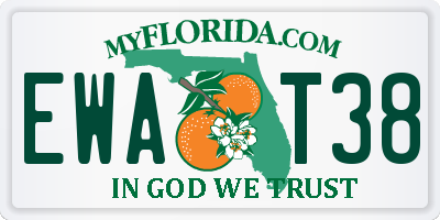 FL license plate EWAT38
