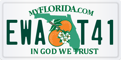 FL license plate EWAT41