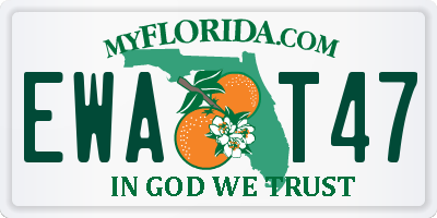 FL license plate EWAT47