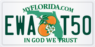 FL license plate EWAT50