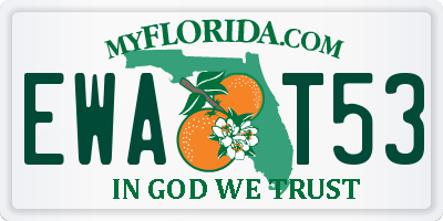 FL license plate EWAT53