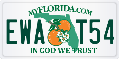 FL license plate EWAT54