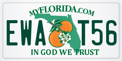 FL license plate EWAT56