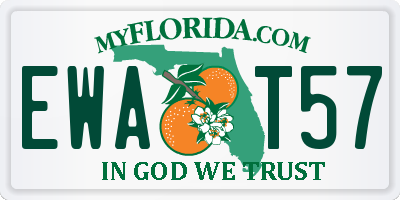 FL license plate EWAT57
