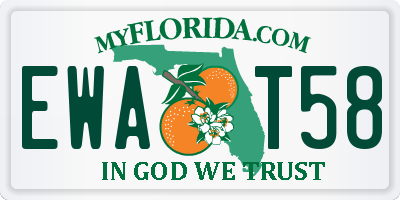 FL license plate EWAT58