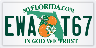 FL license plate EWAT67