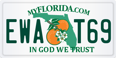 FL license plate EWAT69