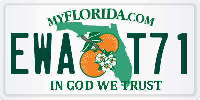 FL license plate EWAT71