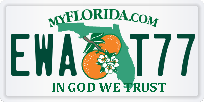 FL license plate EWAT77