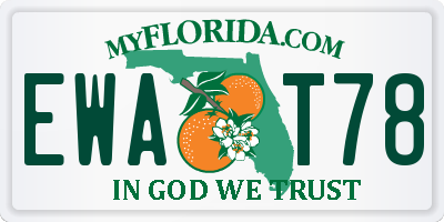 FL license plate EWAT78