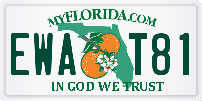 FL license plate EWAT81