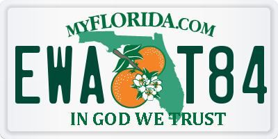 FL license plate EWAT84