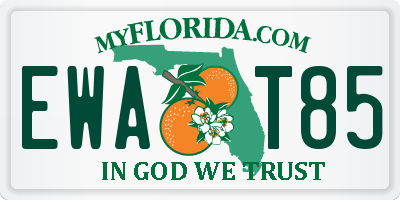 FL license plate EWAT85