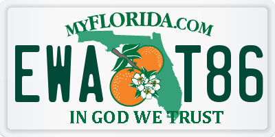 FL license plate EWAT86