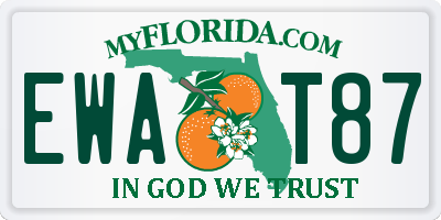 FL license plate EWAT87