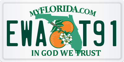 FL license plate EWAT91