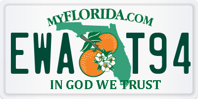 FL license plate EWAT94