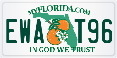 FL license plate EWAT96