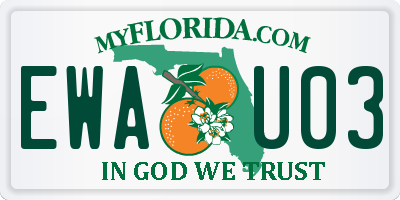 FL license plate EWAU03