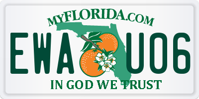FL license plate EWAU06