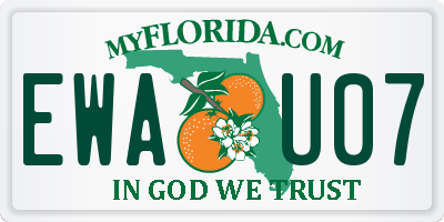 FL license plate EWAU07