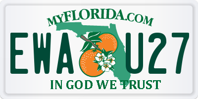 FL license plate EWAU27