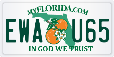 FL license plate EWAU65
