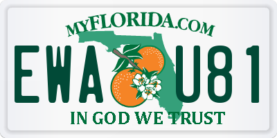 FL license plate EWAU81