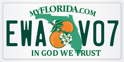 FL license plate EWAV07