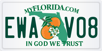 FL license plate EWAV08