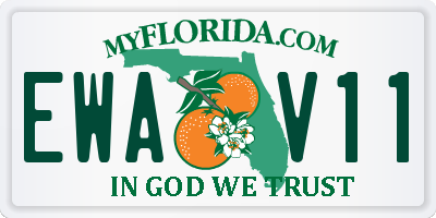 FL license plate EWAV11