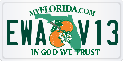 FL license plate EWAV13