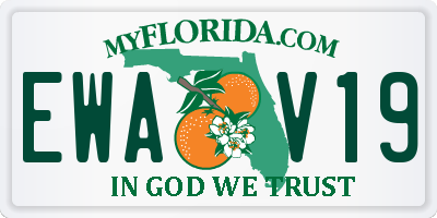 FL license plate EWAV19