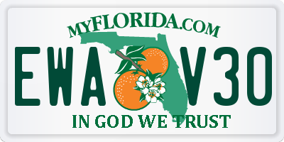 FL license plate EWAV30