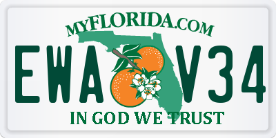 FL license plate EWAV34
