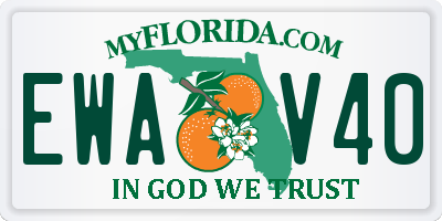 FL license plate EWAV40