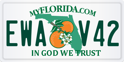 FL license plate EWAV42