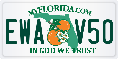FL license plate EWAV50