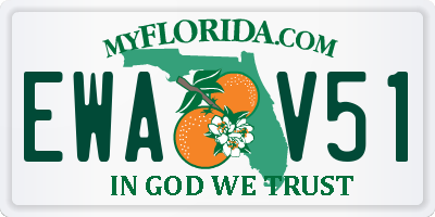 FL license plate EWAV51