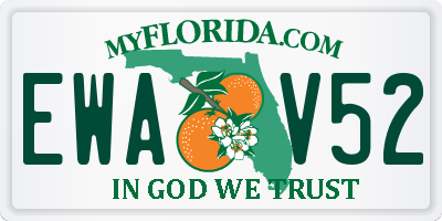 FL license plate EWAV52