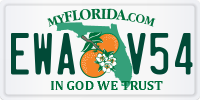 FL license plate EWAV54