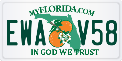 FL license plate EWAV58