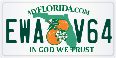 FL license plate EWAV64