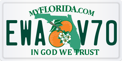 FL license plate EWAV70