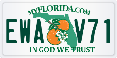 FL license plate EWAV71