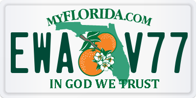 FL license plate EWAV77