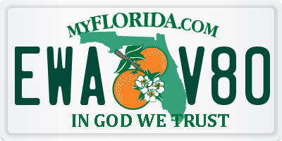 FL license plate EWAV80
