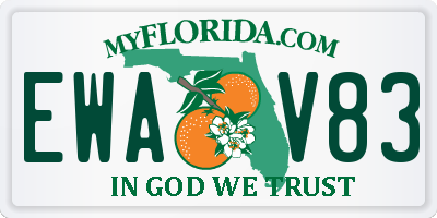 FL license plate EWAV83