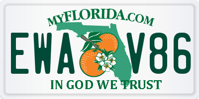 FL license plate EWAV86